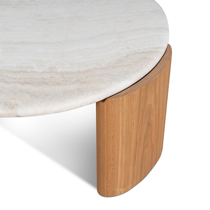 Marbela Nested Travertine Coffee Table - Natural
