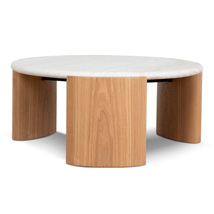 Marbela Nested Travertine Coffee Table - Natural