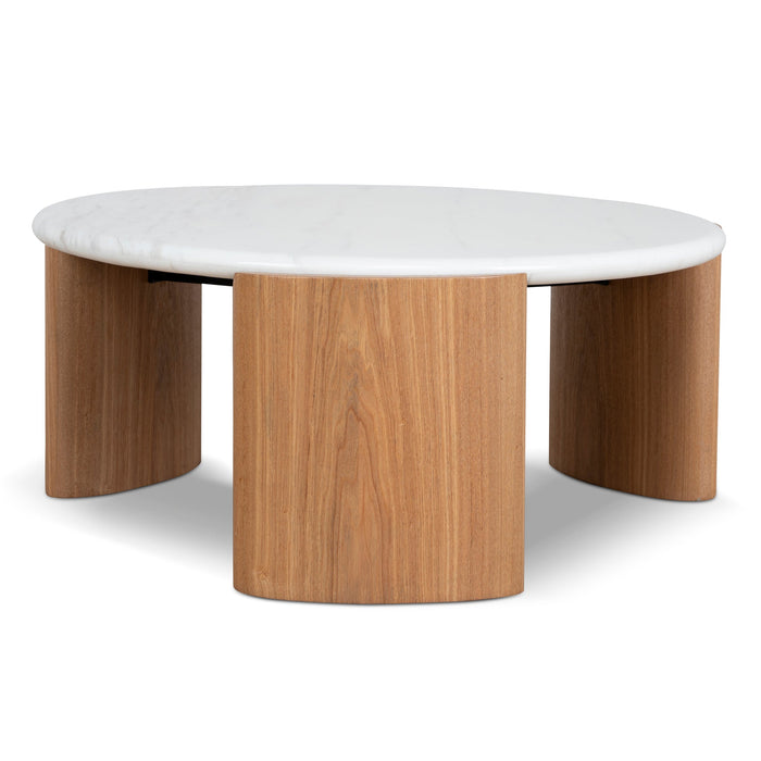 Marbela Nested Carrara Marble Coffee Table - Natural