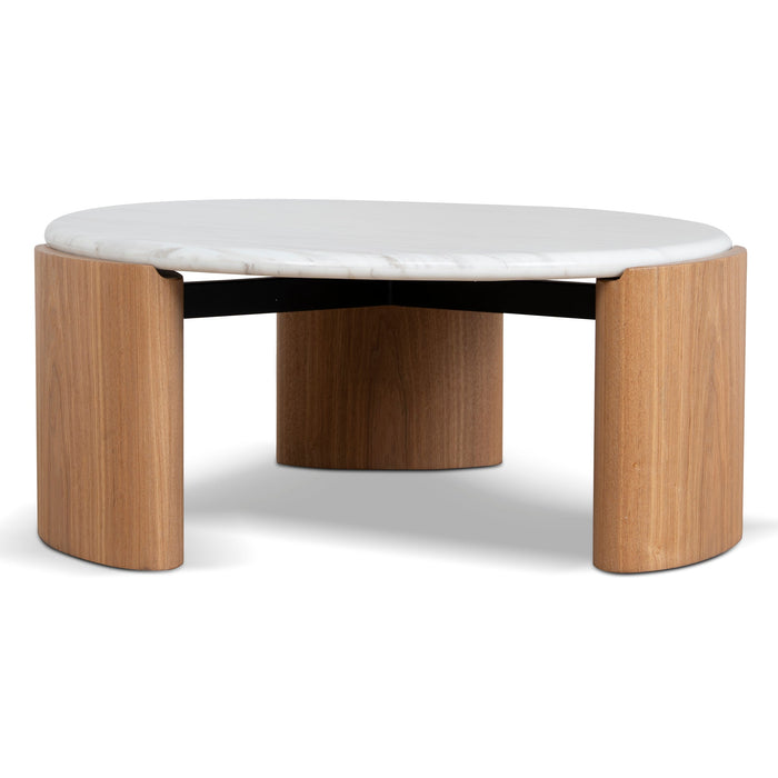 Marbela Nested Carrara Marble Coffee Table - Natural