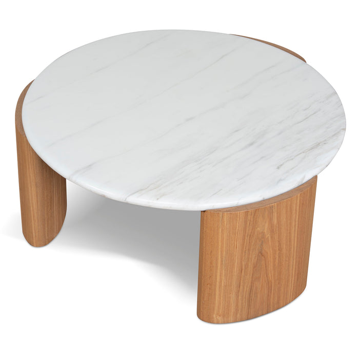 Marbela Nested Carrara Marble Coffee Table - Natural