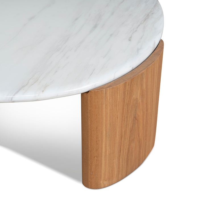 Marbela Nested Carrara Marble Coffee Table - Natural
