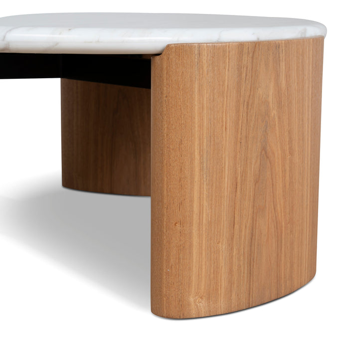 Marbela Nested Carrara Marble Coffee Table - Natural