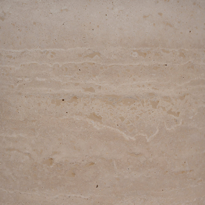 Pravina 45cm Matte White Side Table - Travertine