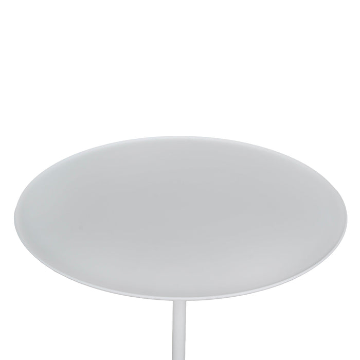 Pravina 45cm Matte White Side Table - Travertine