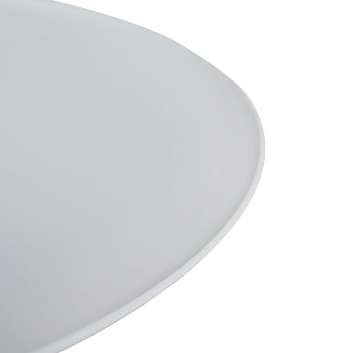 Pravina 45cm Matte White Side Table - Travertine