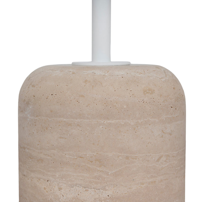 Pravina 45cm Matte White Side Table - Travertine