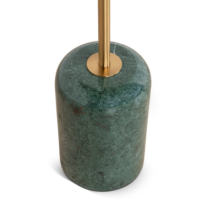 Pravina 45cm Brushed Gold Side Table - Green Crystal