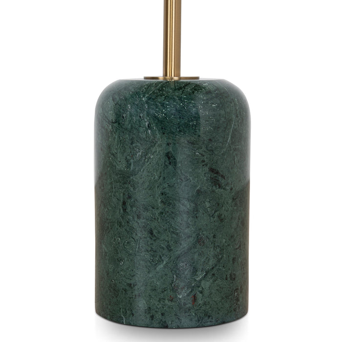 Pravina 45cm Brushed Gold Side Table - Green Crystal