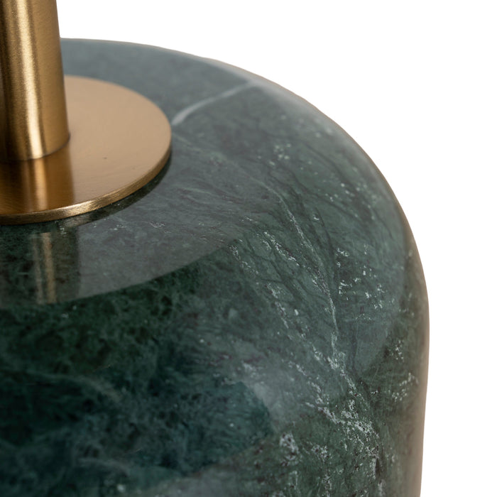 Pravina 45cm Brushed Gold Side Table - Green Crystal