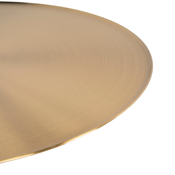 Pravina 45cm Brushed Gold Side Table - Green Crystal