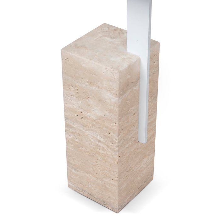Hilaria 40cm Matte White Side Table - Natural