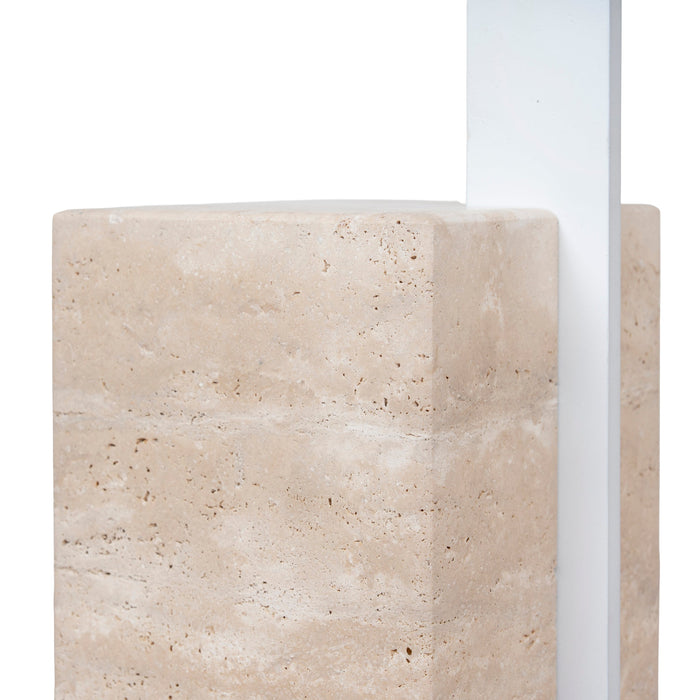 Hilaria 40cm Matte White Side Table - Natural
