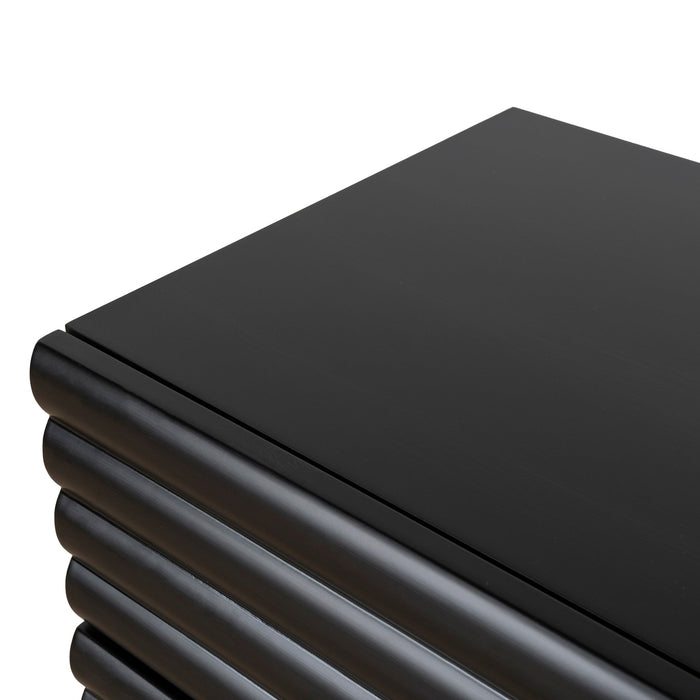 Vasuda 48cm Bedside Table - Matte Black