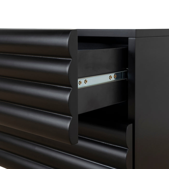Vasuda 48cm Bedside Table - Matte Black