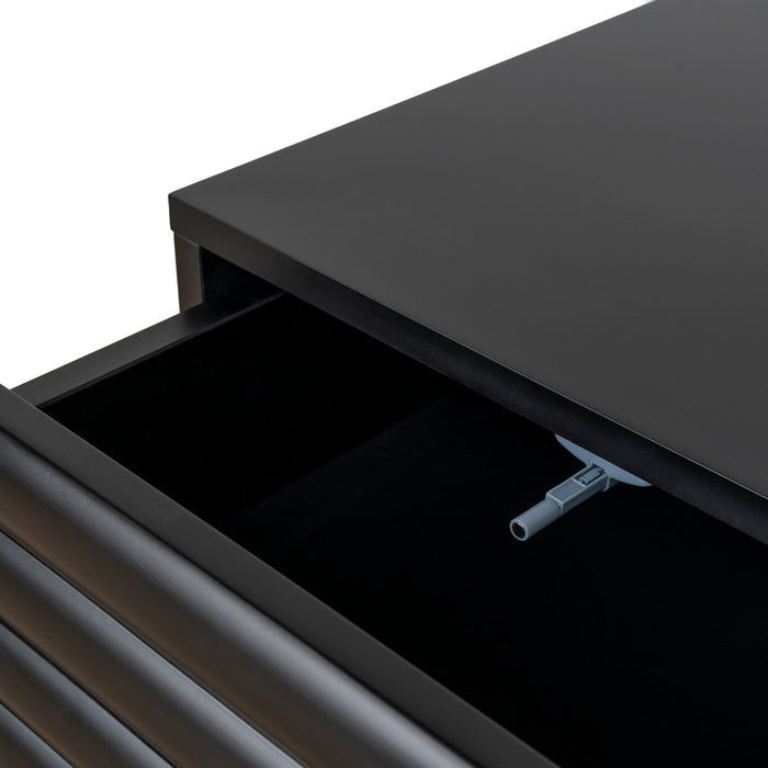 Vasuda 48cm Bedside Table - Matte Black