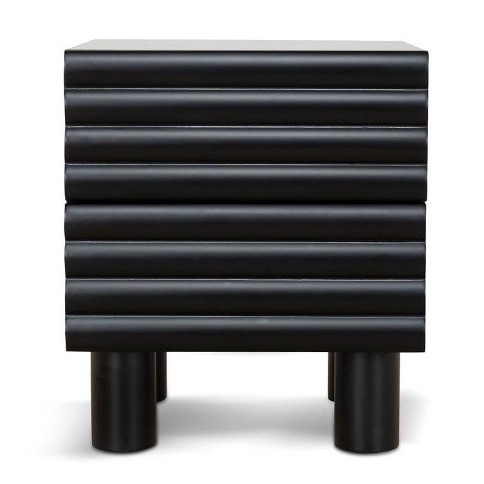 Vasuda 48cm Bedside Table - Matte Black