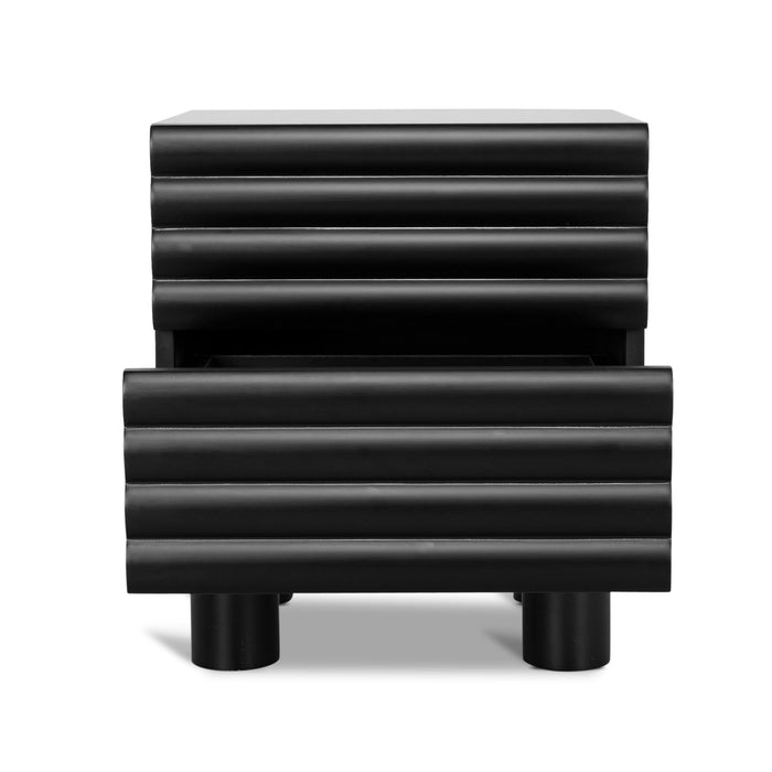 Vasuda 48cm Bedside Table - Matte Black