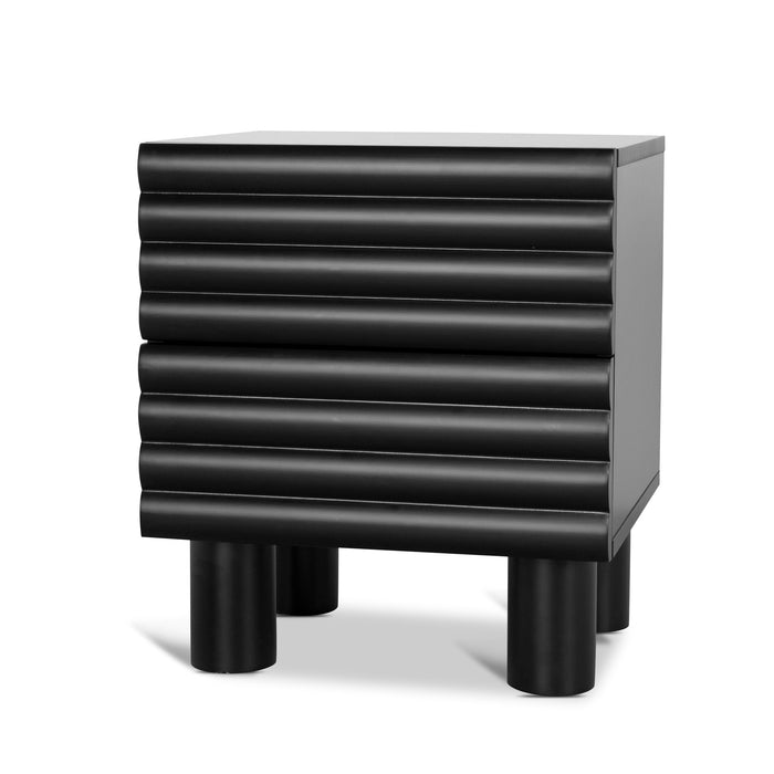 Vasuda 48cm Bedside Table - Matte Black