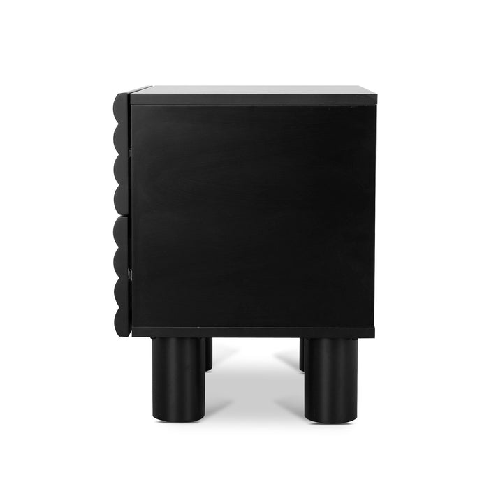 Vasuda 48cm Bedside Table - Matte Black