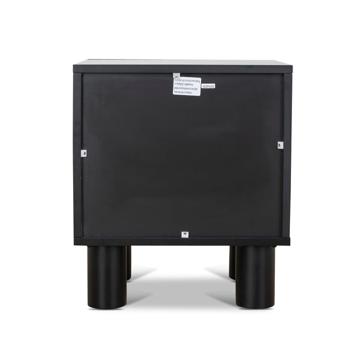 Vasuda 48cm Bedside Table - Matte Black