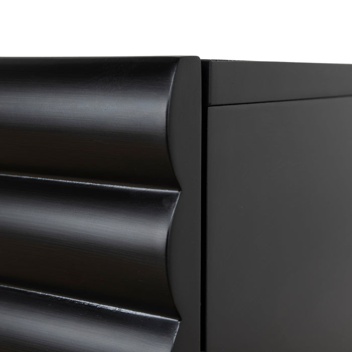 Vasuda 48cm Bedside Table - Matte Black