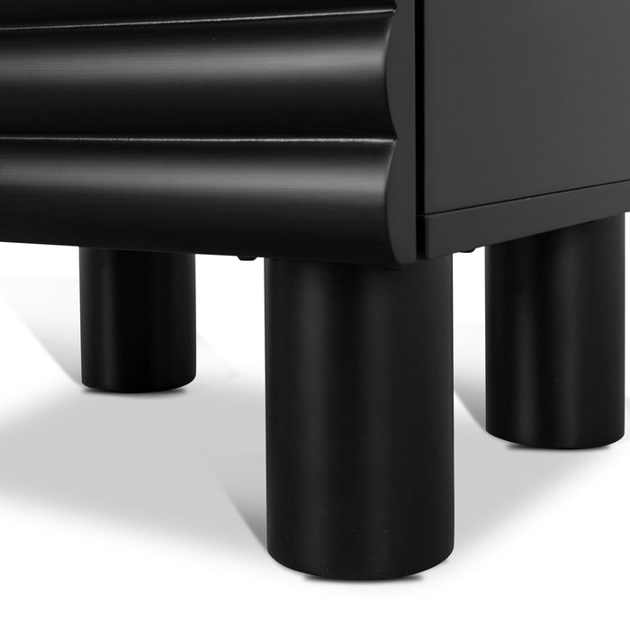 Vasuda 48cm Bedside Table - Matte Black
