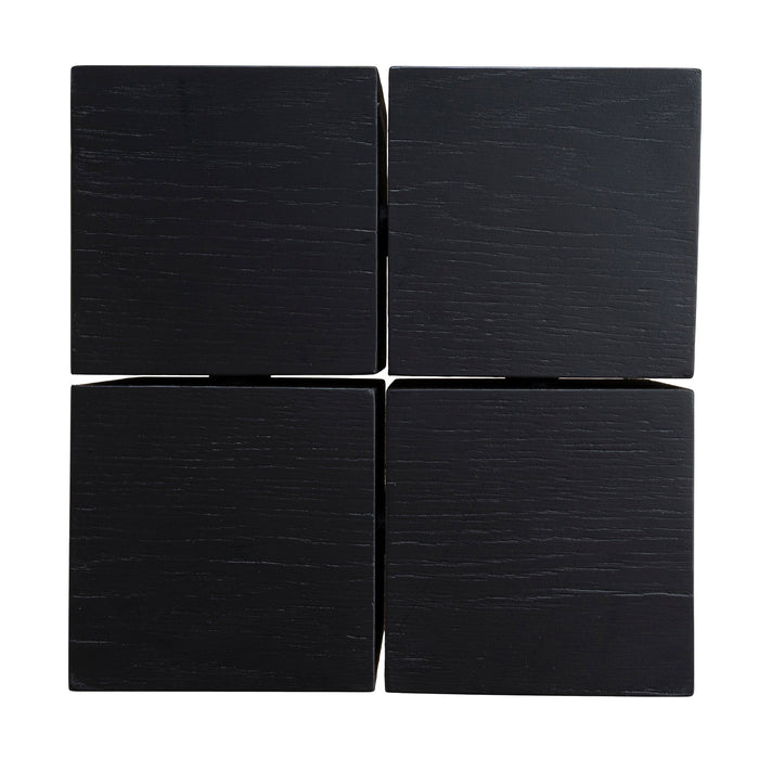 Velour 27cm Square Side Table - Full Black