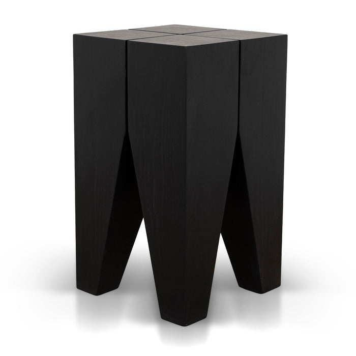 Velour 27cm Square Side Table - Full Black