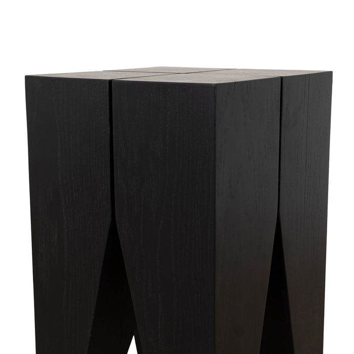 Velour 27cm Square Side Table - Full Black