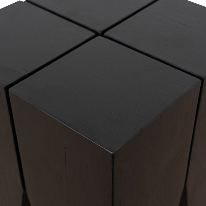 Velour 27cm Square Side Table - Full Black