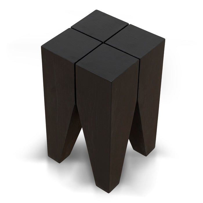 Velour 27cm Square Side Table - Full Black