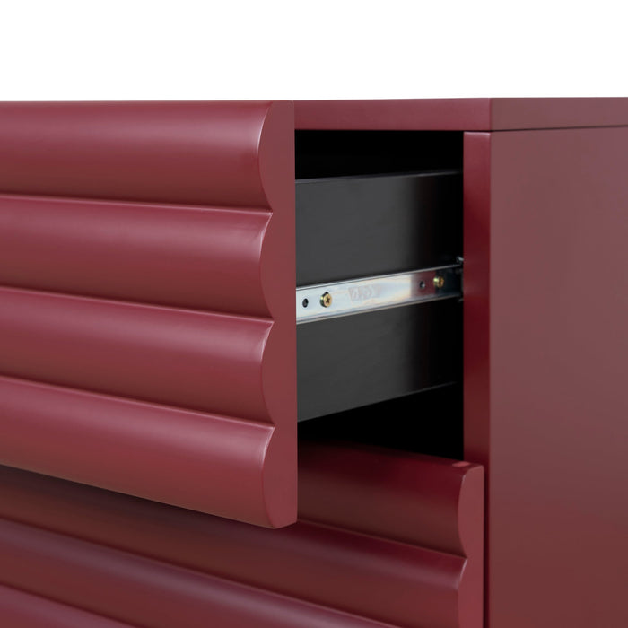 Vasuda 48cm Bedside Table - Red