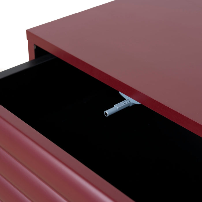 Vasuda 48cm Bedside Table - Red