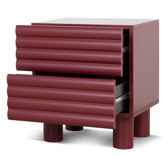 Vasuda 48cm Bedside Table - Red