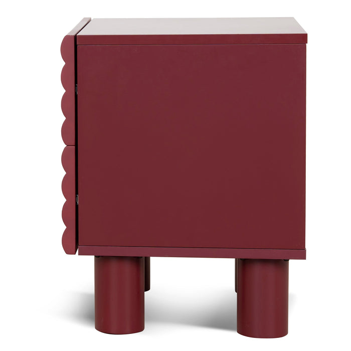 Vasuda 48cm Bedside Table - Red