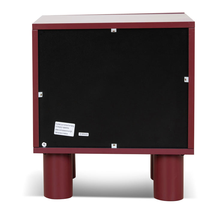 Vasuda 48cm Bedside Table - Red