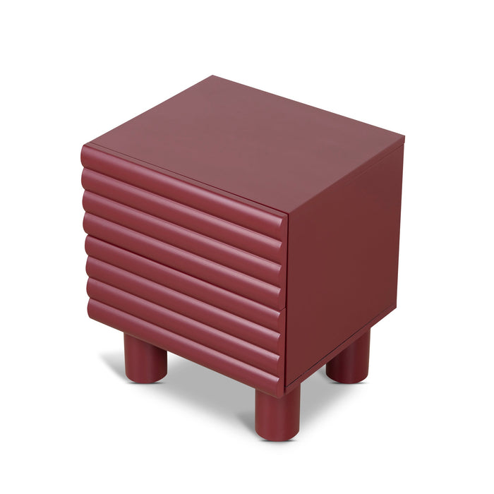 Vasuda 48cm Bedside Table - Red
