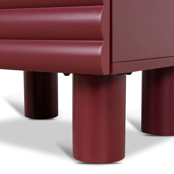 Vasuda 48cm Bedside Table - Red