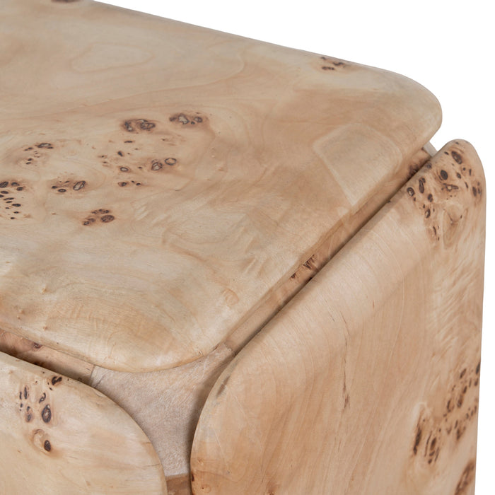 Sorella 51cm Bedside Table - Aspen Burls