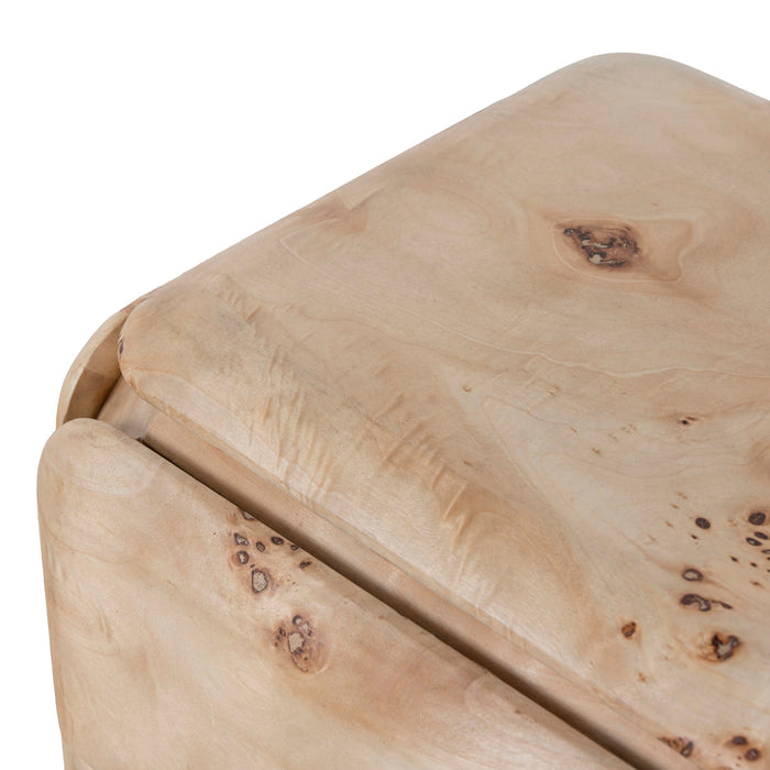 Sorella 51cm Bedside Table - Aspen Burls