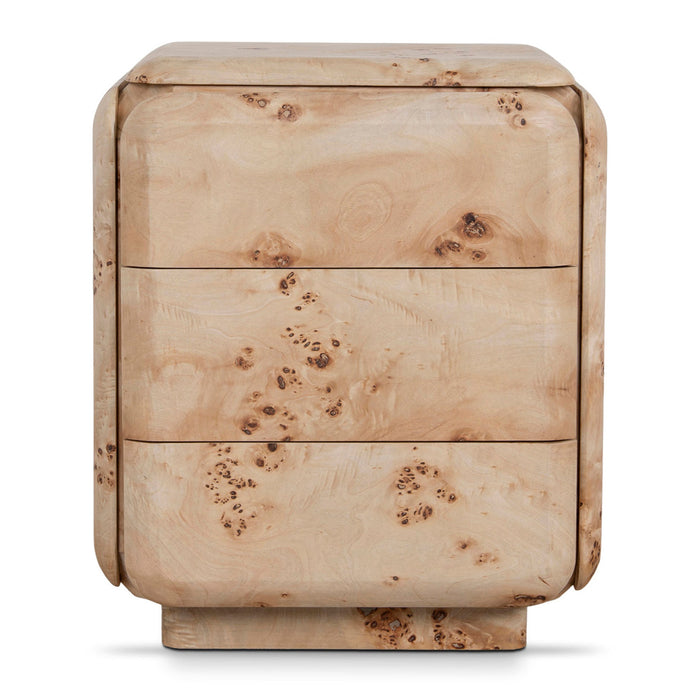 Sorella 51cm Bedside Table - Aspen Burls