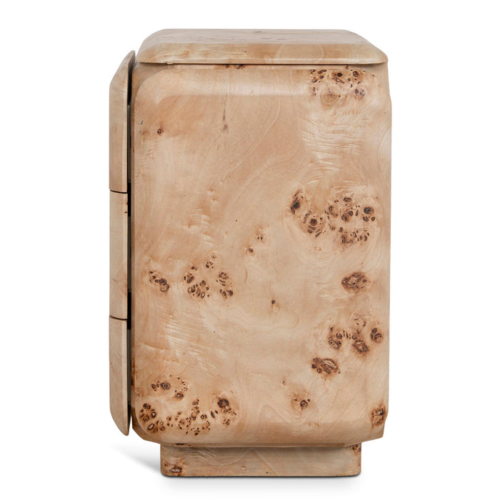 Sorella 51cm Bedside Table - Aspen Burls