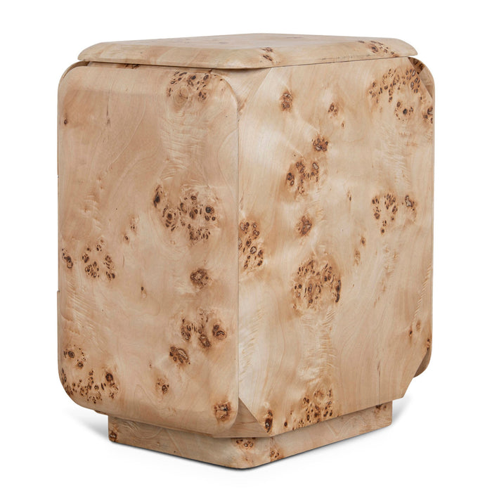 Sorella 51cm Bedside Table - Aspen Burls