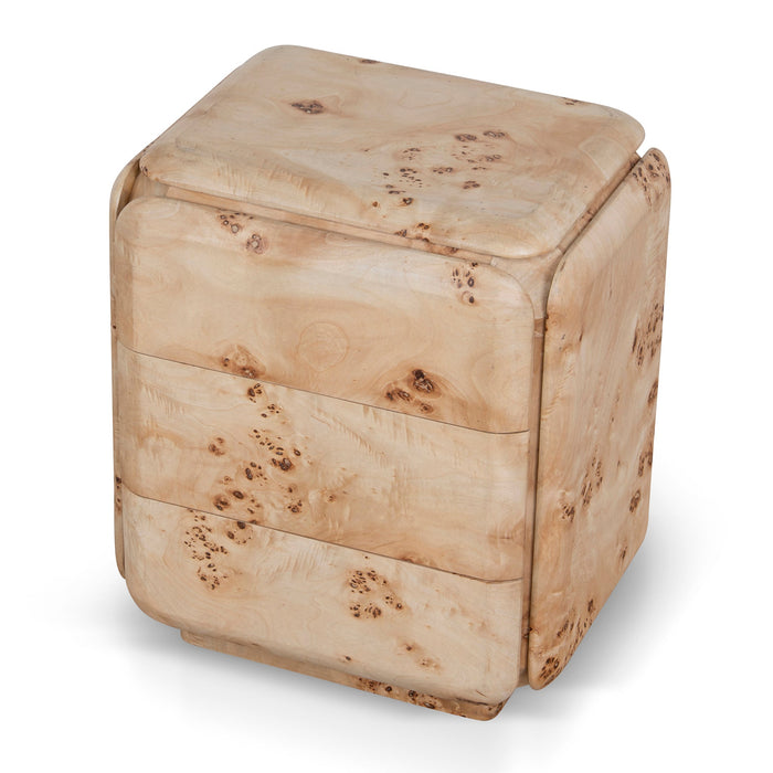 Sorella 51cm Bedside Table - Aspen Burls