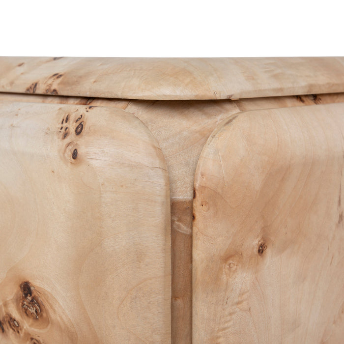 Sorella 51cm Bedside Table - Aspen Burls