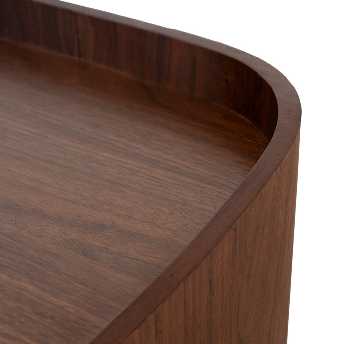 Cube Bedside Table - Walnut