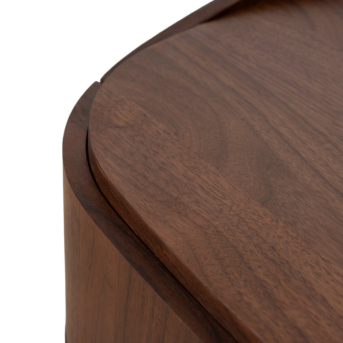 Cube Bedside Table - Walnut