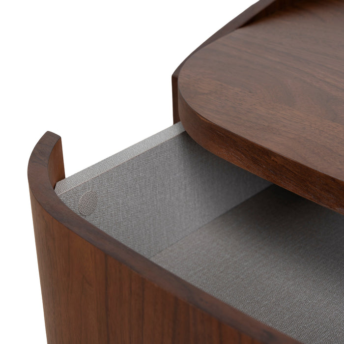 Cube Bedside Table - Walnut