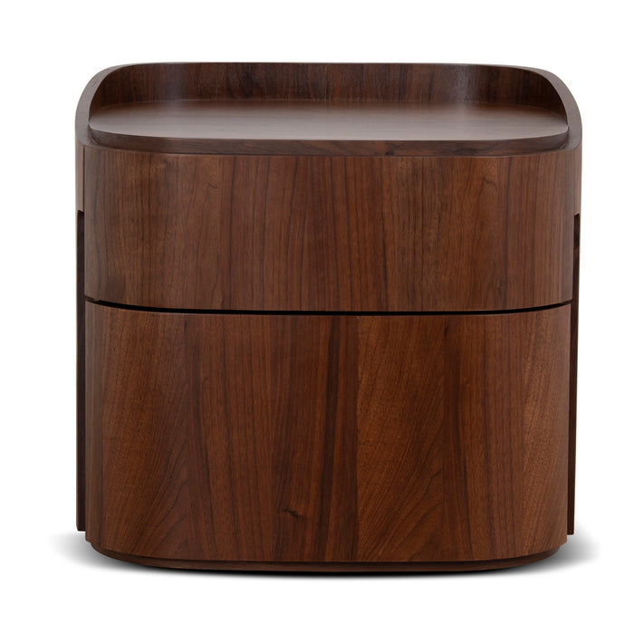 Cube Bedside Table - Walnut